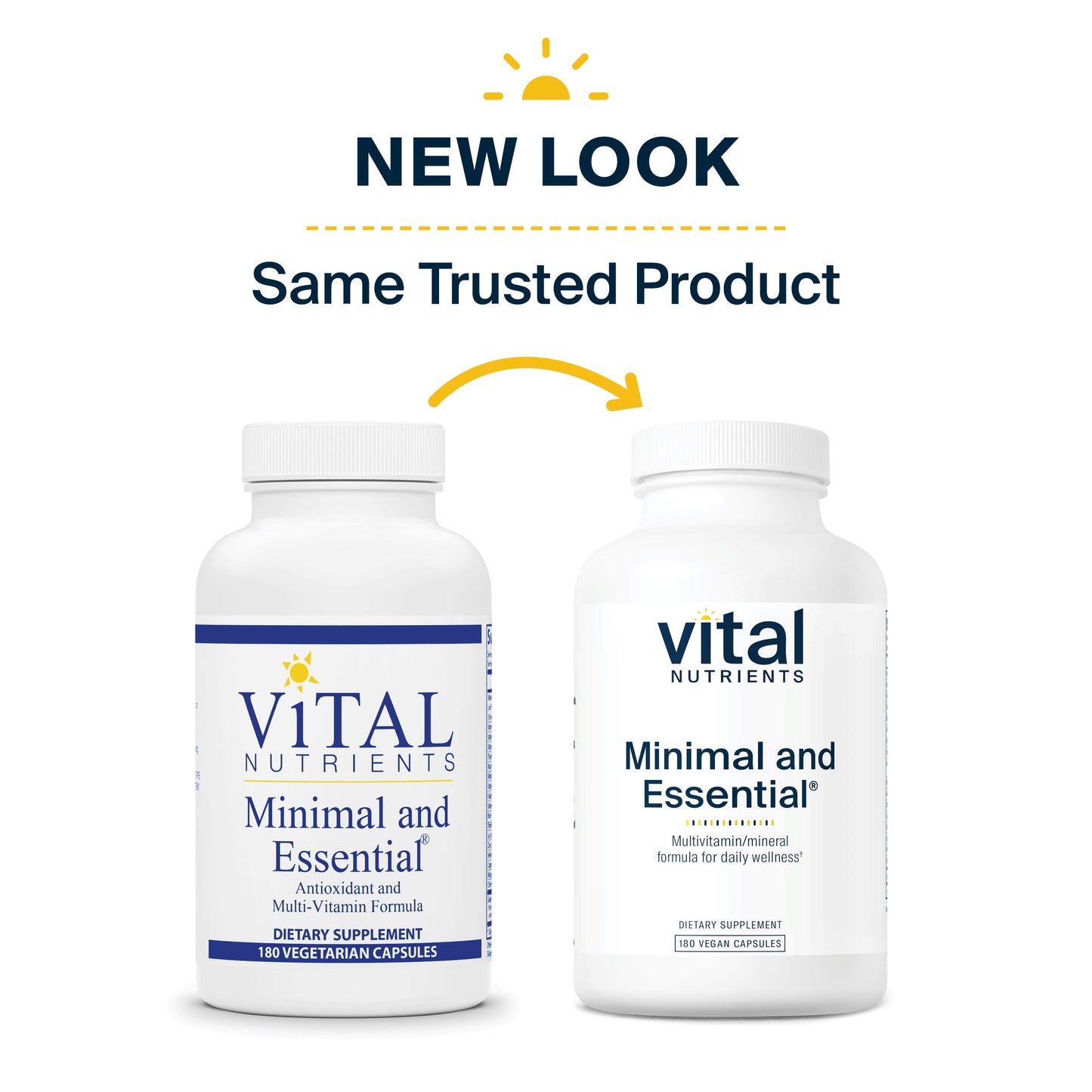 Vital Nutrients - Minimal and Essential - One a Day Multivitamin/Mineral and Antioxidant Formula - 180 Vegetarian Capsules