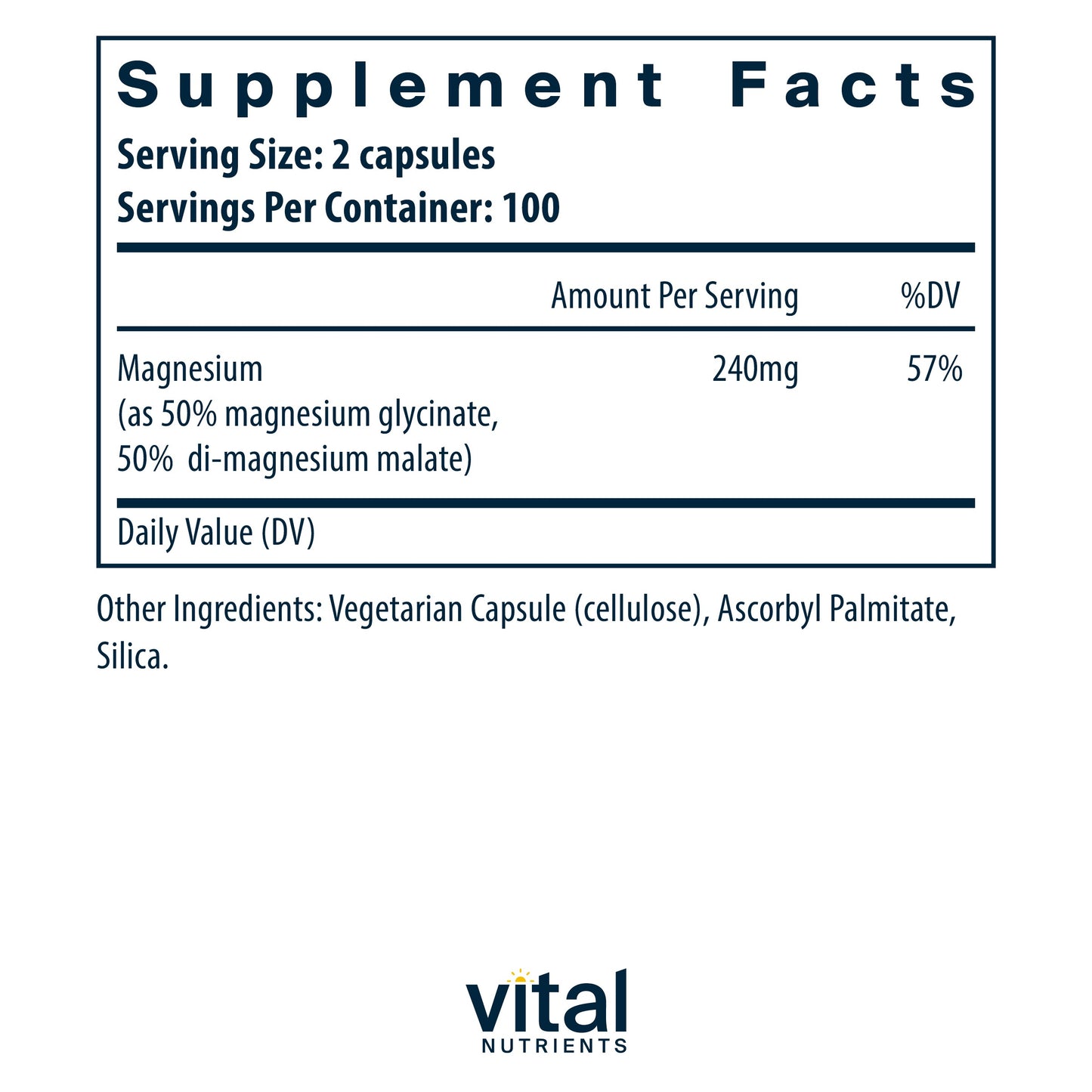 Vital Nutrients Magnesium Glycinate and Malate | Vegan Supplement to Support Stress Relief, Bones, Sleep and Heart Health | Gluten, Dairy and Soy Free | 120mg | 200 Vegetarian Capsules