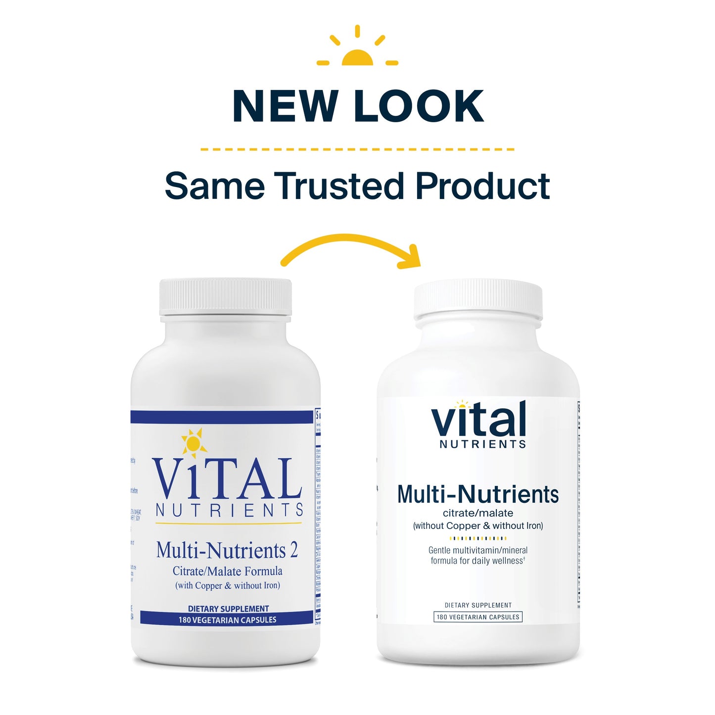 Vital Nutrients - Multi-Nutrients 3 - Citrate/Malate Formula (Without Copper or Iron) - Multi-Vitamin/Mineral with Potent Antioxidants - Gentle Bioavailable Form - 180 Vegetarian Capsules per Bottle