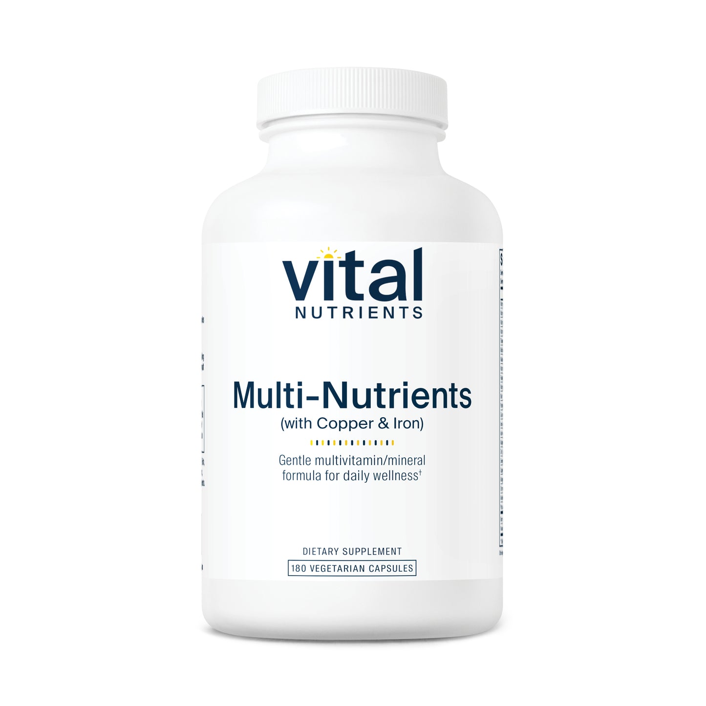 Vital Nutrients - Multi-Nutrients 4 - Citrate/Malate Formula (with Copper and Iron) - Multi-Vitamin/Mineral Formula with Potent Antioxidants - Bioavailable Form - 180 Vegetarian Capsules per Bottle