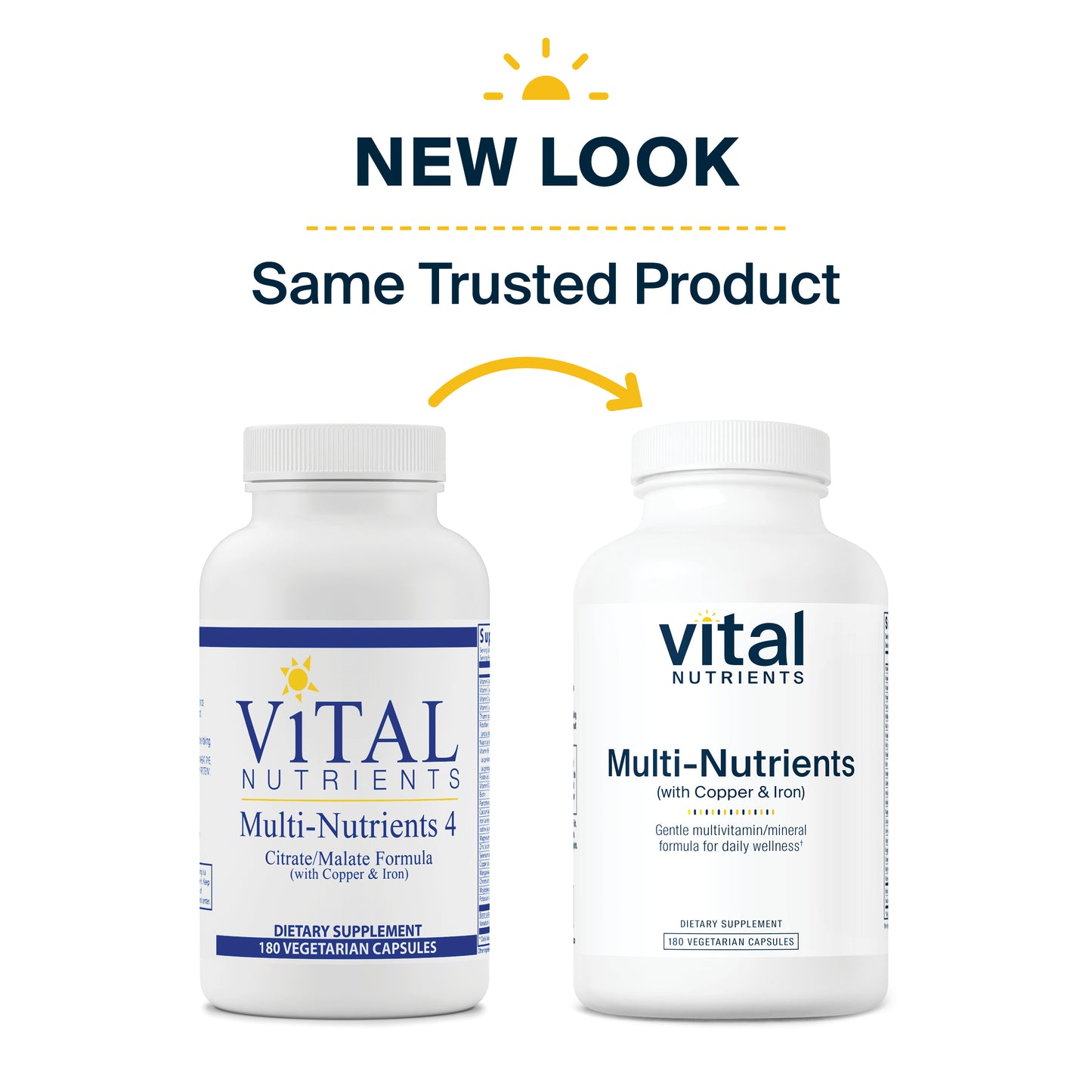 Vital Nutrients - Multi-Nutrients 4 - Citrate/Malate Formula (with Copper and Iron) - Multi-Vitamin/Mineral Formula with Potent Antioxidants - Bioavailable Form - 180 Vegetarian Capsules per Bottle