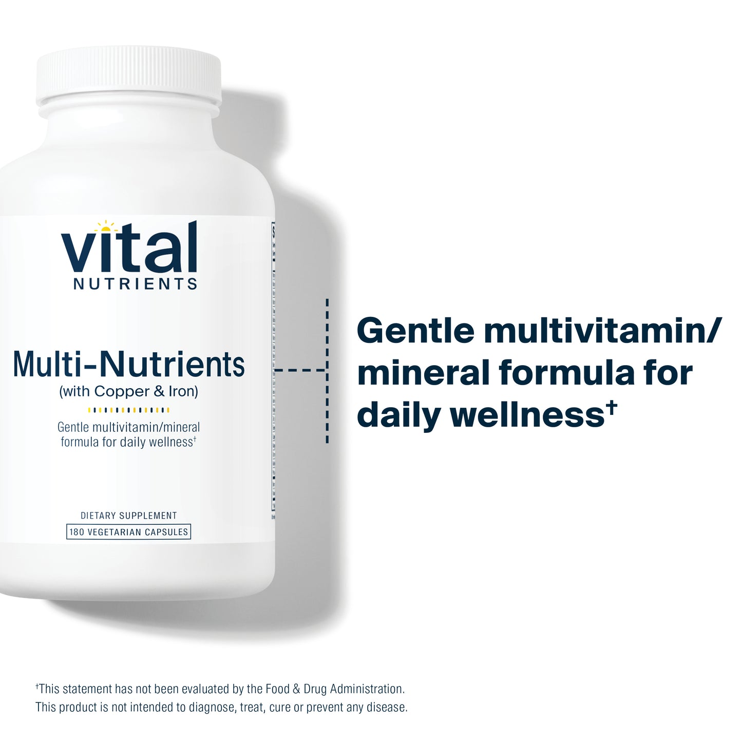 Vital Nutrients - Multi-Nutrients 4 - Citrate/Malate Formula (with Copper and Iron) - Multi-Vitamin/Mineral Formula with Potent Antioxidants - Bioavailable Form - 180 Vegetarian Capsules per Bottle