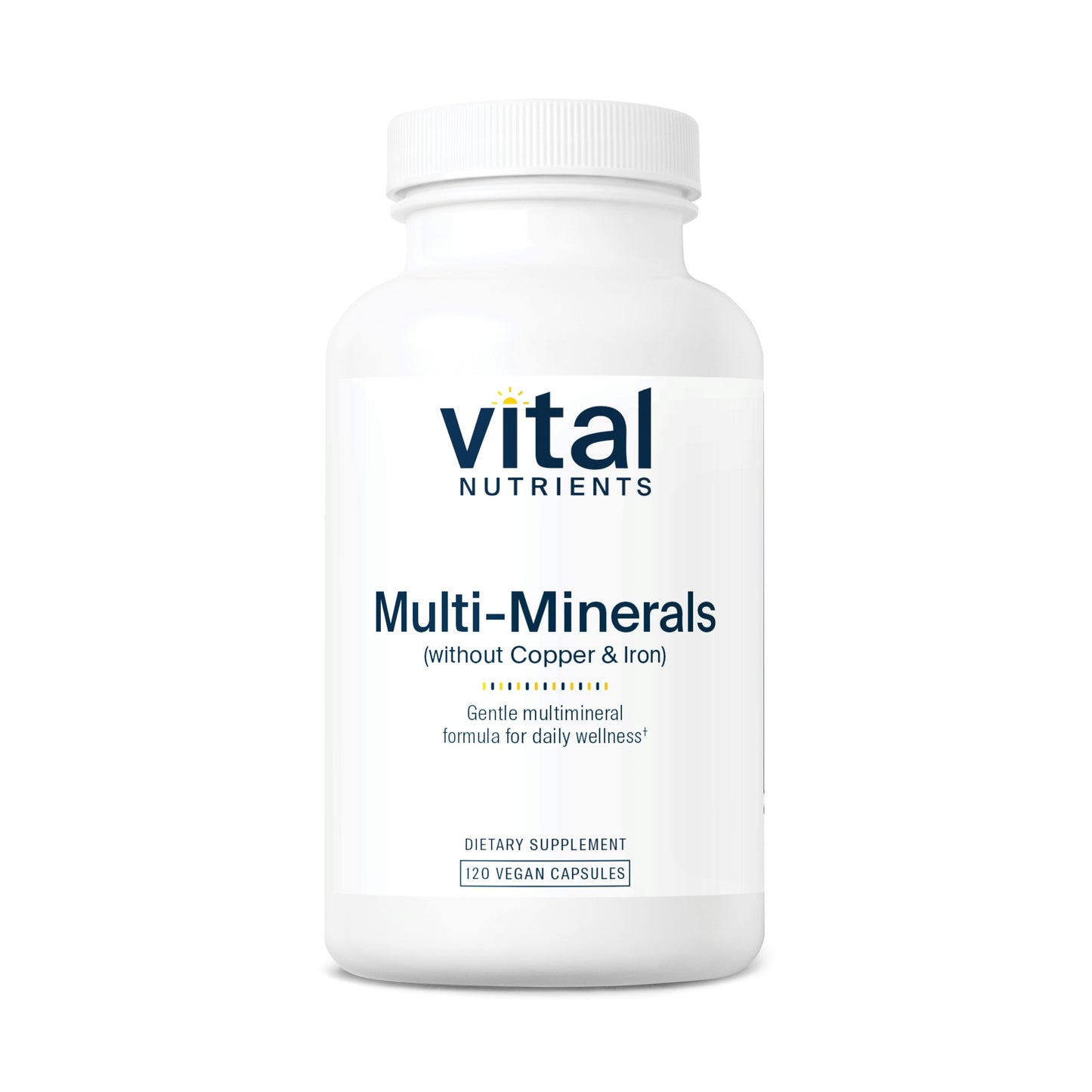 Vital Nutrients - Multi-Minerals - Citrate/Malate Formula (No Copper or Iron) - High Potency Gentle Formula with High Nutritional Value - 120 Vegetarian Capsules per Bottle