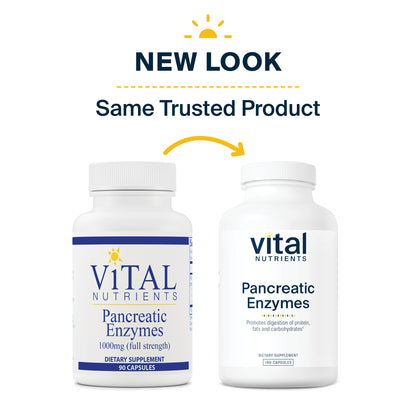 Vital Nutrients Pancreatic Enzymes 1000mg (Full Strength) | Pancreatin Digestion Supplement with Protease, Amylase & Lipase | Digestive Enzymes | Gluten, Dairy, and Soy Free | 180 Capsules