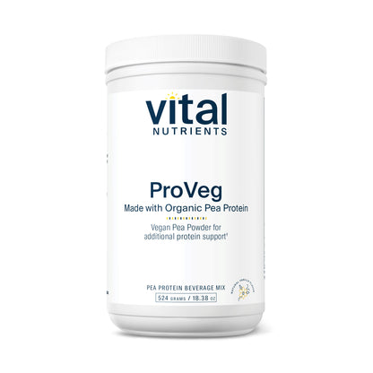 Vital Nutrients - ProVeg - Organic Pea Protein with Natural Vanilla Flavor - Vegetarian - 524 Grams per Bottle