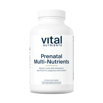 Vital Nutrients - PreNatal Multi-Nutrients - Women's Multi-Vitamin/Mineral Formula with Potent Antioxidants - 180 Vegetarian Capsules per Bottle