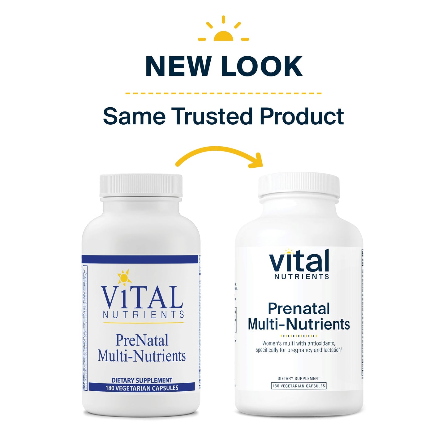 Vital Nutrients - PreNatal Multi-Nutrients - Women's Multi-Vitamin/Mineral Formula with Potent Antioxidants - 180 Vegetarian Capsules per Bottle