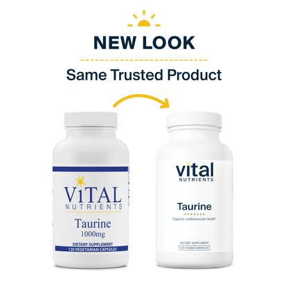 Vital Nutrients - Taurine - Supports Healthy Heart Function - 120 Vegetarian Capsules per Bottle - 1000 mg