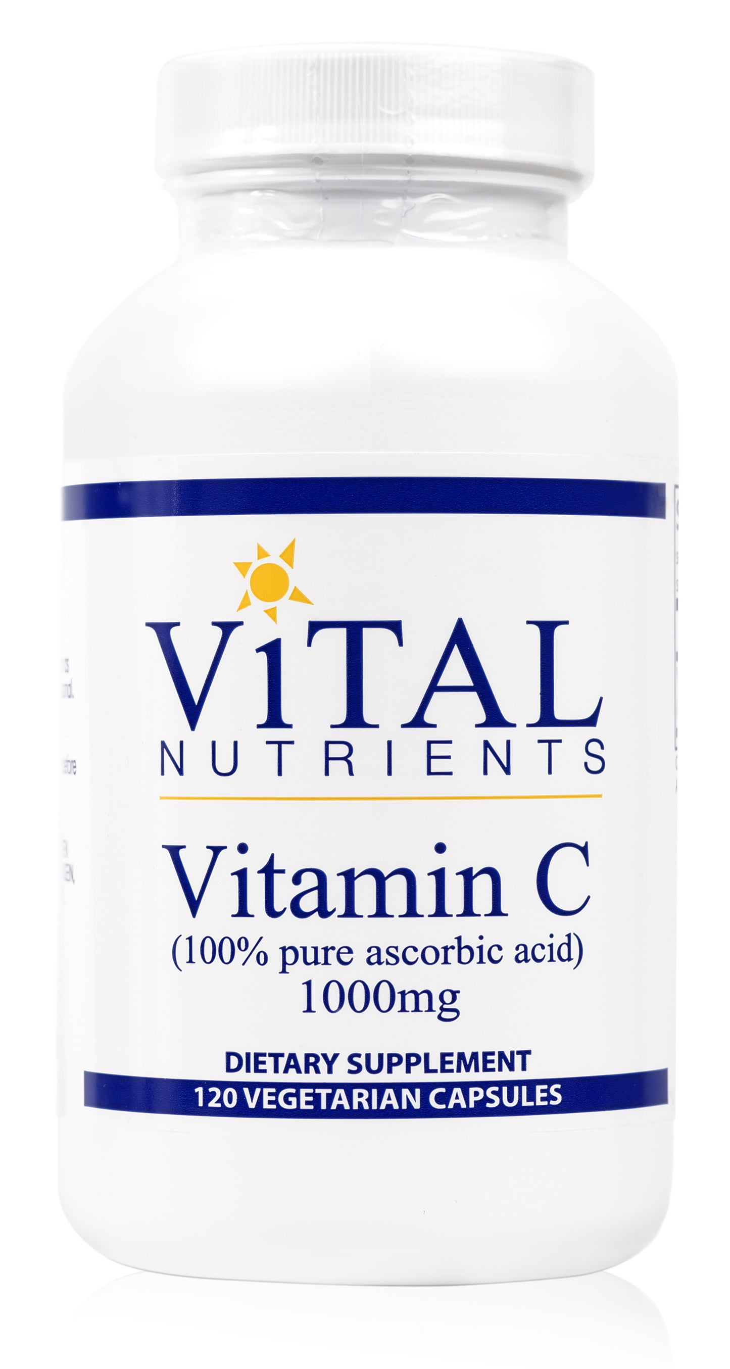 Vital Nutrients - Vitamin C 1000 mg (100% Pure Ascorbic Acid) - Potent Antioxidant to Support Iron Absorption - 120 Vegetarian Capsules