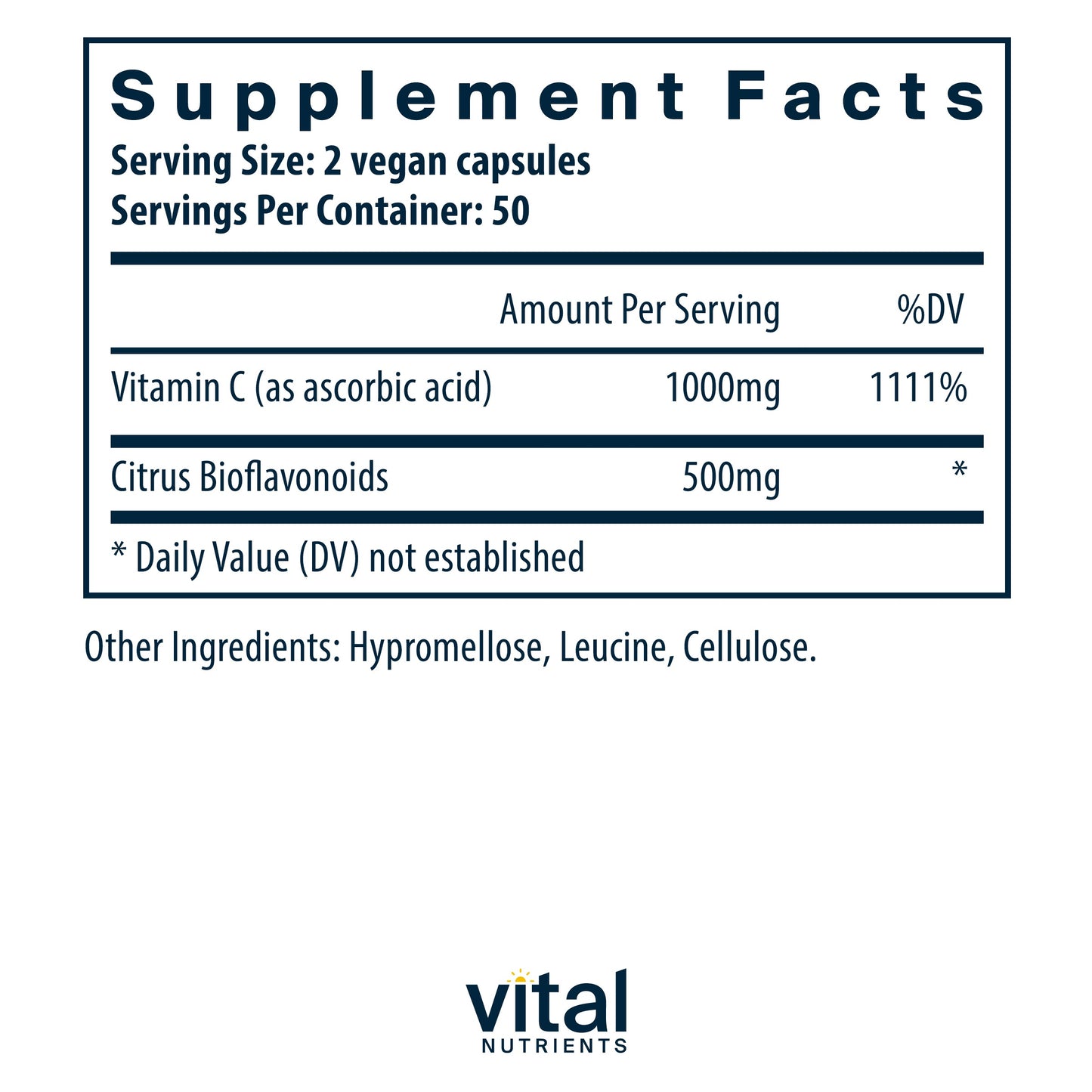Vital Nutrients - Vitamin C with Bioflavonoids - Vitamin C and Bioflavonoid Formula - 100 Vegetarian Capsules