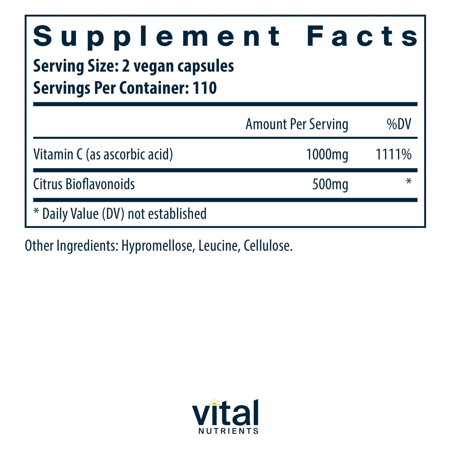 Vital Nutrients - Vitamin C with Bioflavonoids - Vitamin C and Bioflavonoid Formula - 220 Vegetarian Capsules