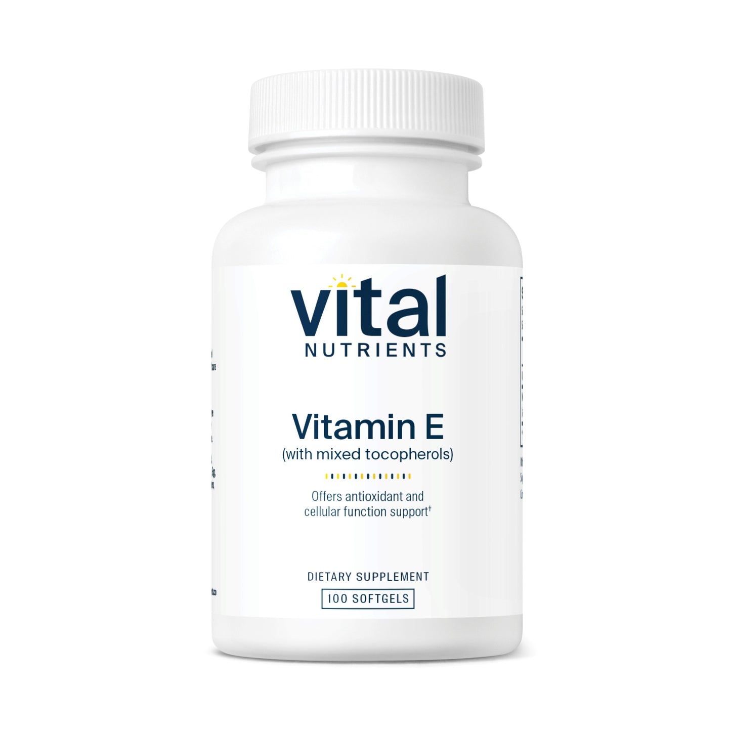 Vital Nutrients - Vitamin E 400 (with Mixed Tocopherols) - Potent Antioxidant and Cardiovascular Support - 100 Softgels per Bottle