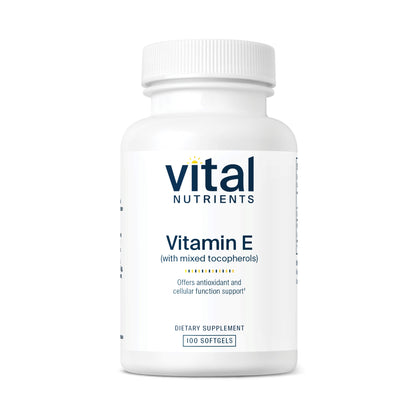 Vital Nutrients - Vitamin E 400 (with Mixed Tocopherols) - Potent Antioxidant and Cardiovascular Support - 100 Softgels per Bottle