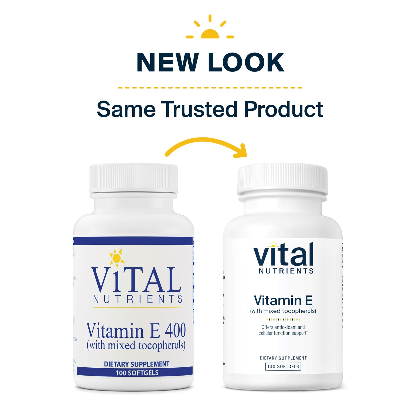 Vital Nutrients - Vitamin E 400 (with Mixed Tocopherols) - Potent Antioxidant and Cardiovascular Support - 100 Softgels per Bottle