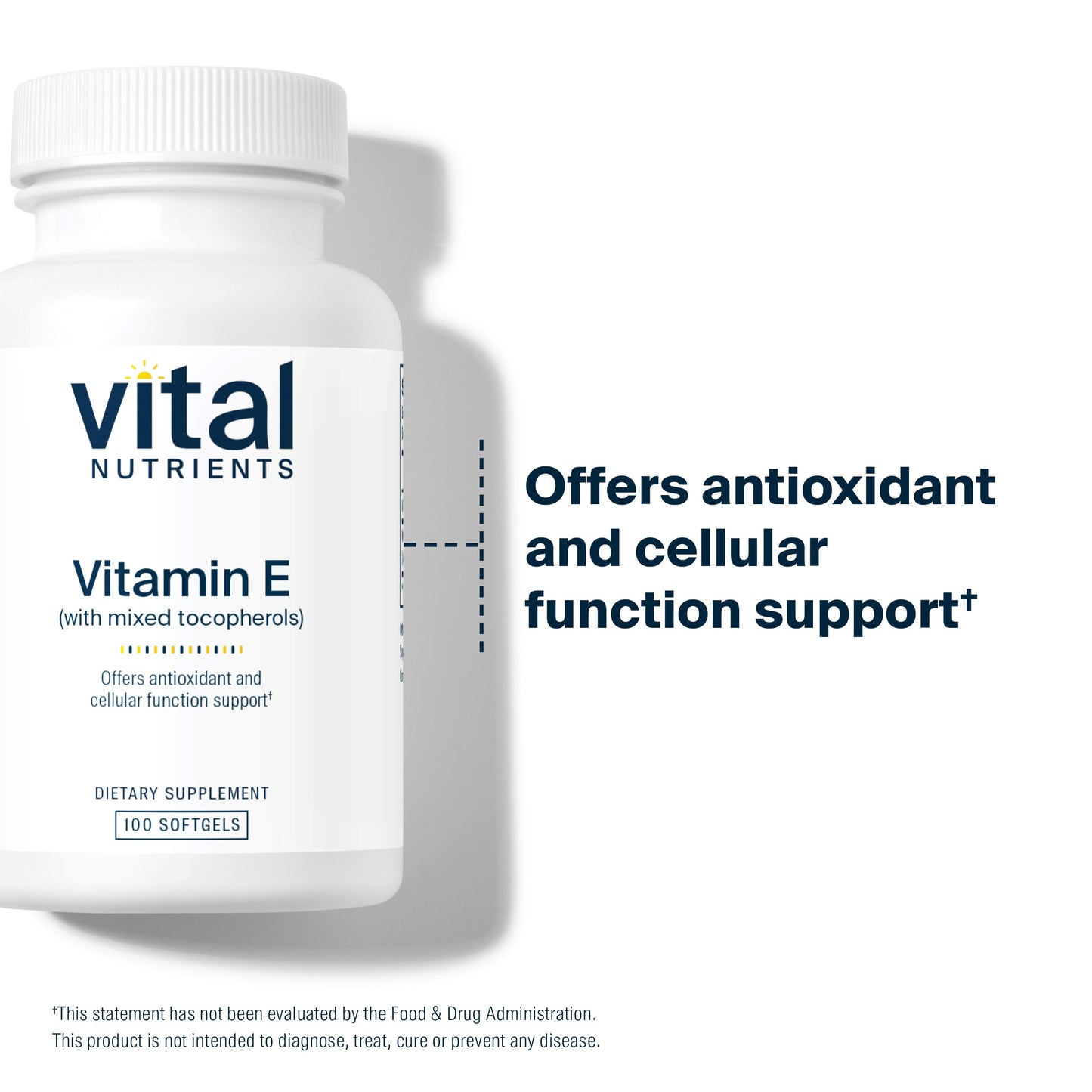 Vital Nutrients - Vitamin E 400 (with Mixed Tocopherols) - Potent Antioxidant and Cardiovascular Support - 100 Softgels per Bottle