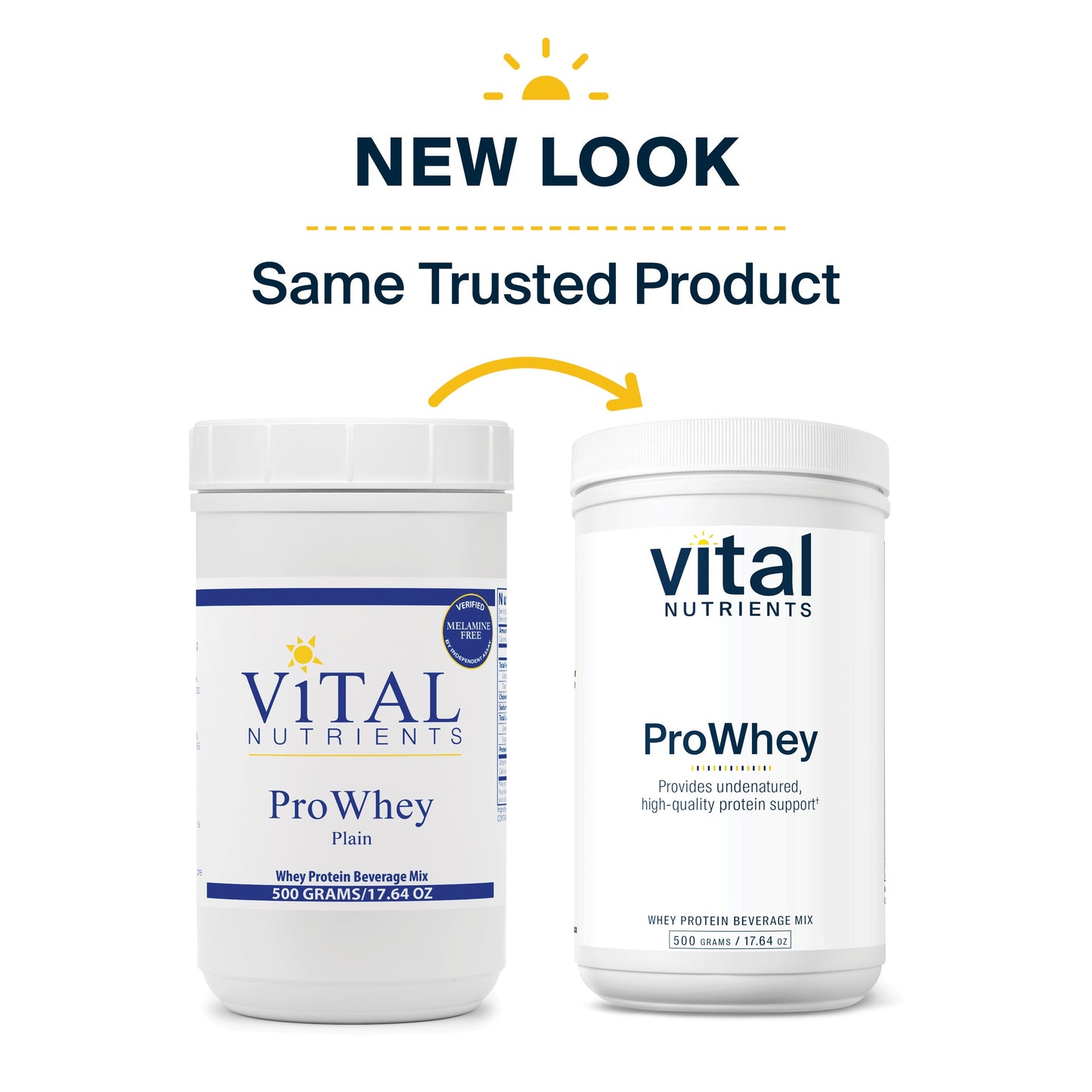 Vital Nutrients - ProWhey - Whey Protein Beverage Mix - Plain - 500 Grams per Bottle