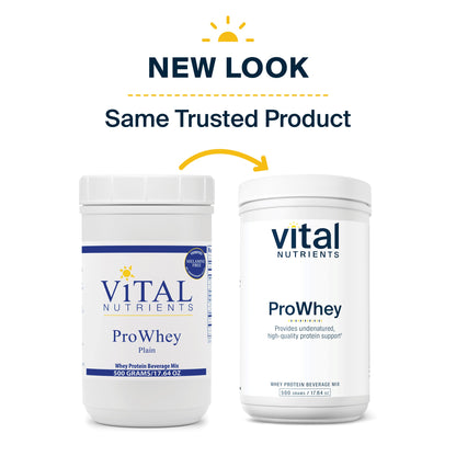 Vital Nutrients - ProWhey - Whey Protein Beverage Mix - Plain - 500 Grams per Bottle
