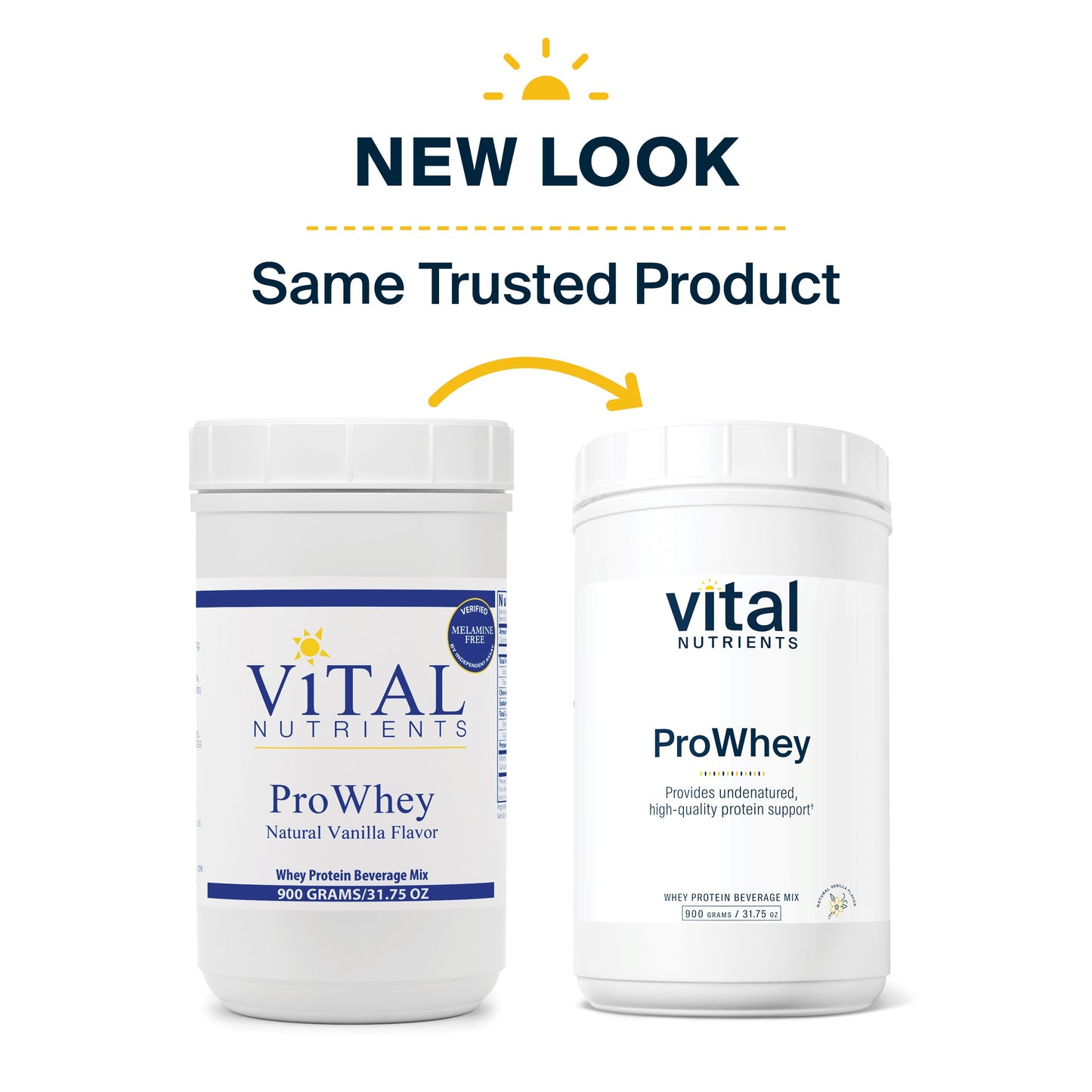 Vital Nutrients - ProWhey - Whey Protein Beverage Mix - Natural Vanilla Flavor - 900 Grams per Bottle
