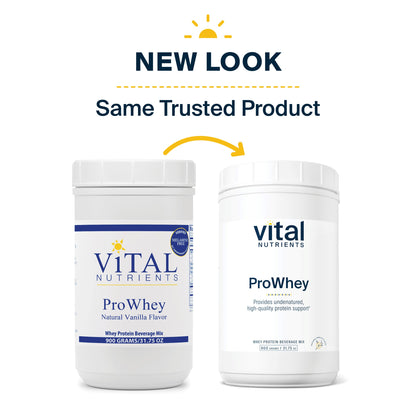 Vital Nutrients - ProWhey - Whey Protein Beverage Mix - Natural Vanilla Flavor - 900 Grams per Bottle
