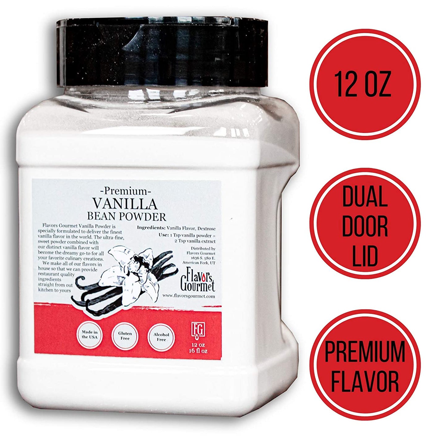 Flavors Gourmet Premium Vanilla Bean Powder - 12 oz