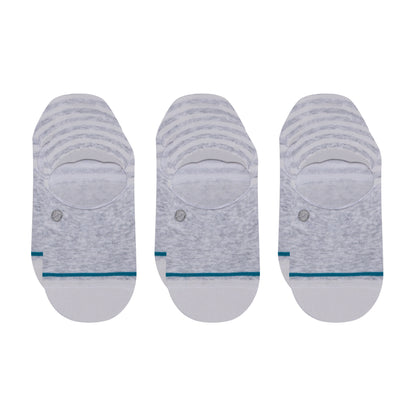 Stance No Show Sensible Two Socks [3 Pack] (Small, Heather Grey)