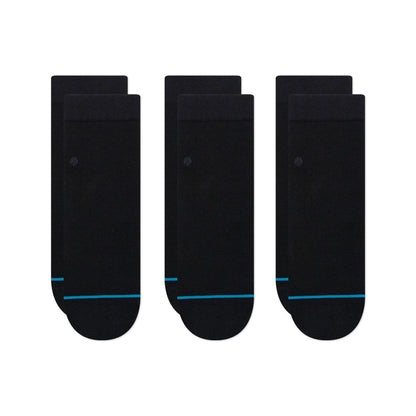 Stance The Lowrider 3 Pack Quarter Socks (Small, Black)