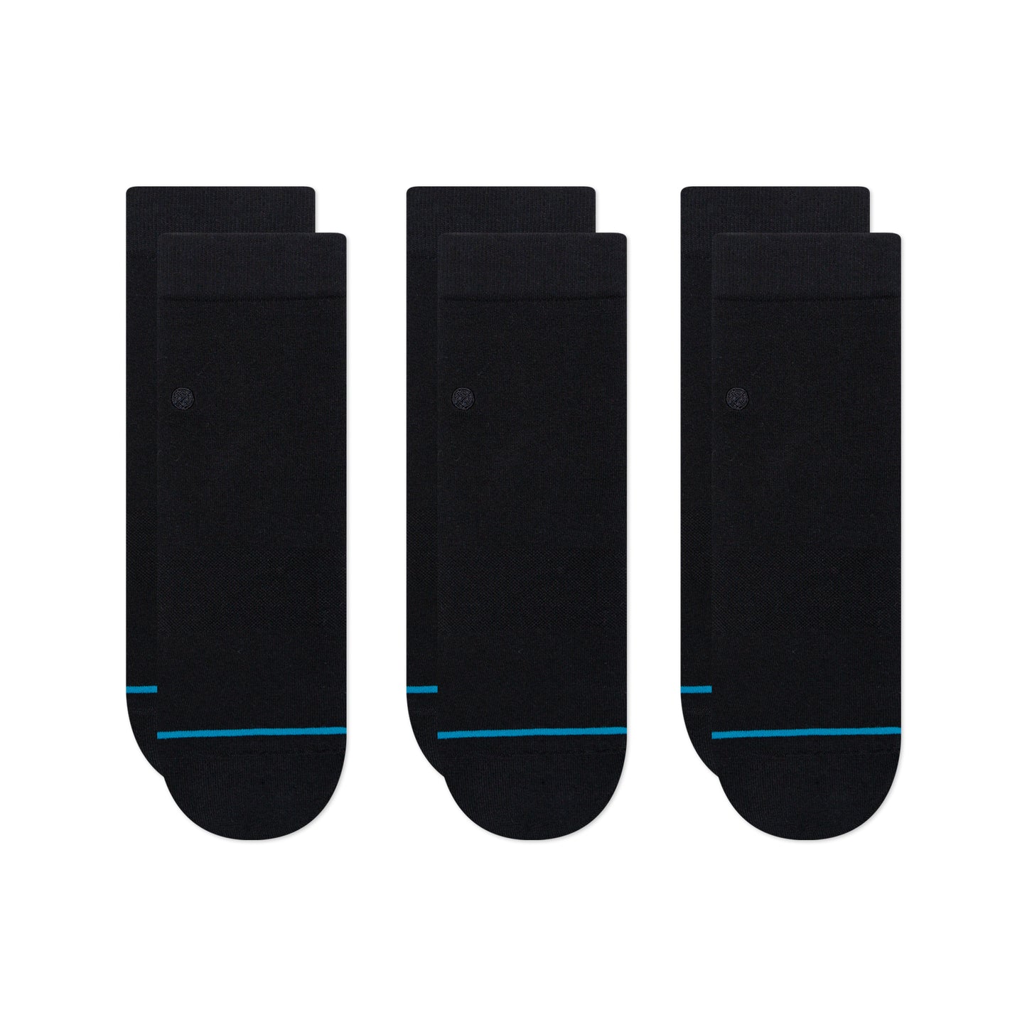 Stance The Lowrider 3 Pack Quarter Socks (Small, Black)
