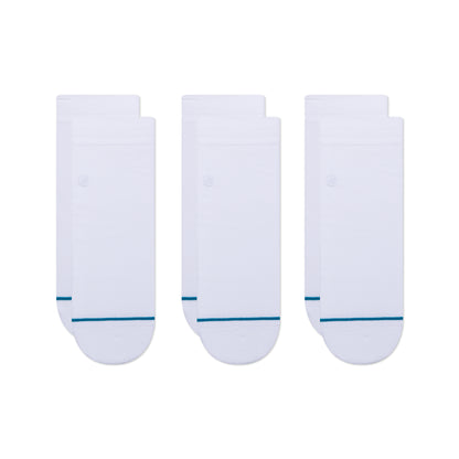 Stance The Lowrider 3 Pack Quarter Socks (Small, White)