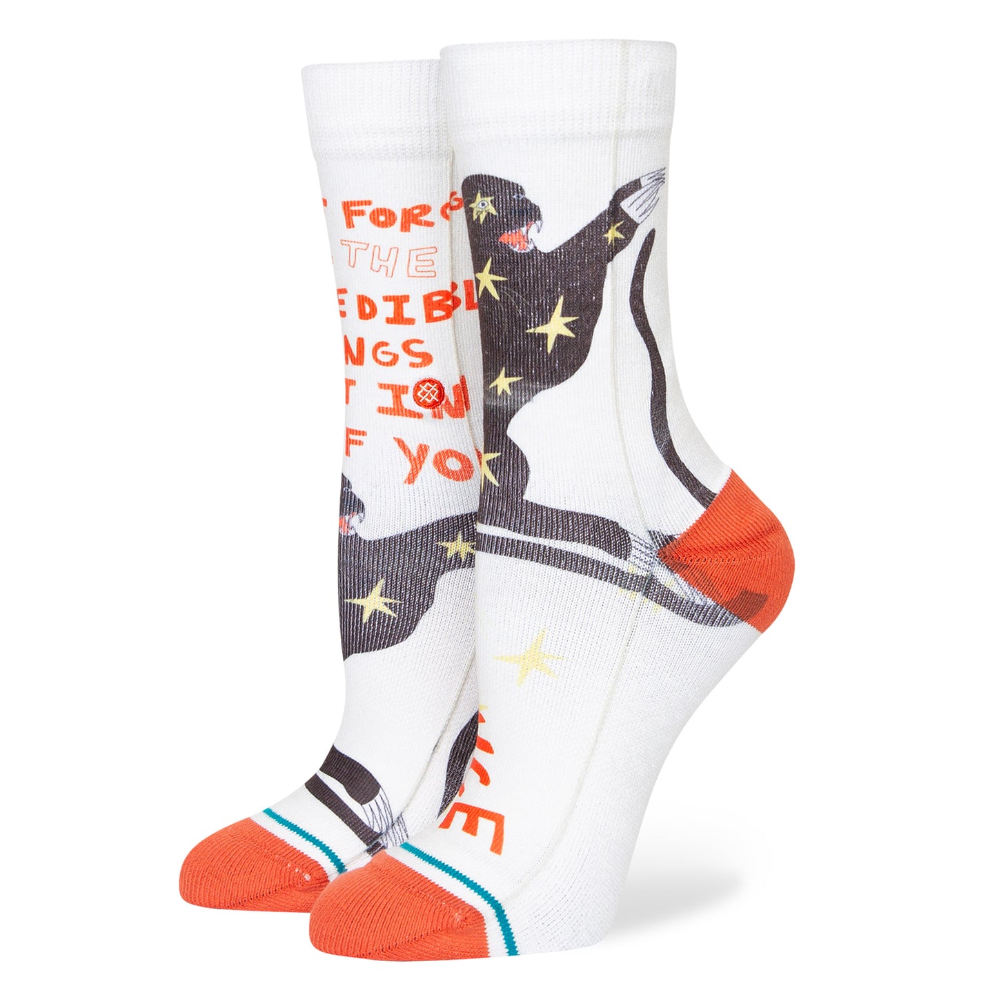 Stance Incredible Things Crew Socks (Small, Off White)