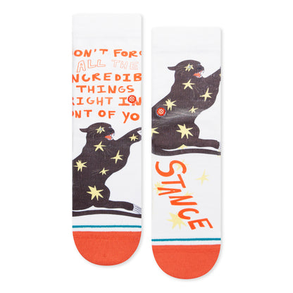 Stance Incredible Things Crew Socks (Small, Off White)