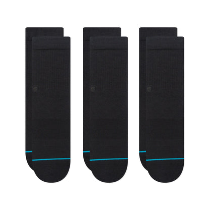 Stance Women's Icon 3 Pack Crew Socks (Small, Black)