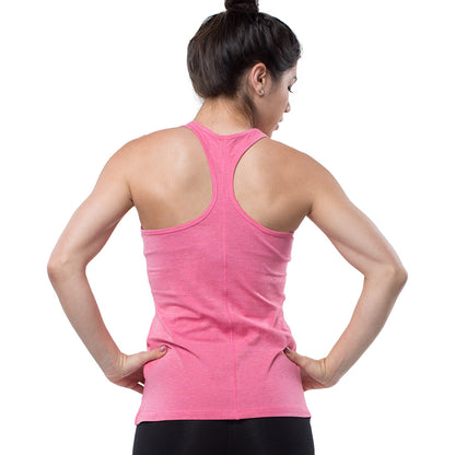 Cariloha Bamboo Racerback Tank - Workout Tank Top for Women - Small - Hibiscus Coral Heather