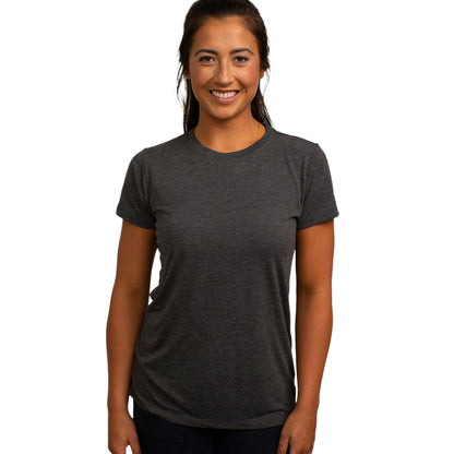Cariloha Women's Bamboo Athletic Crew - Moisture Wicking Workout T Shirt - X-Small - Carbon Heather