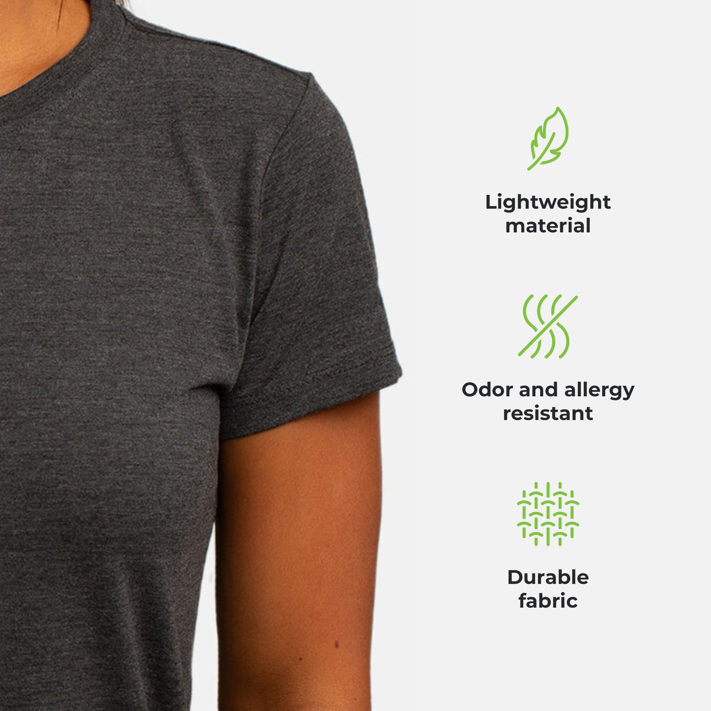 Cariloha Women's Bamboo Athletic Crew - Moisture Wicking Workout T Shirt - Large - Carbon Heather