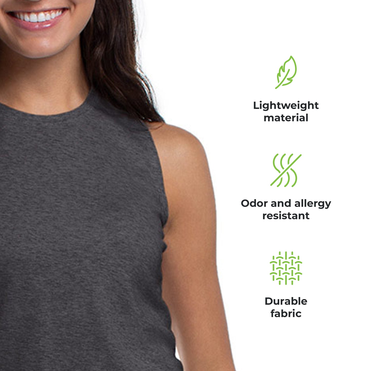 Cariloha Women's Bamboo Sleeveless - Moisture Wicking Workout Tank Top for Women - Small - Carbon Heather