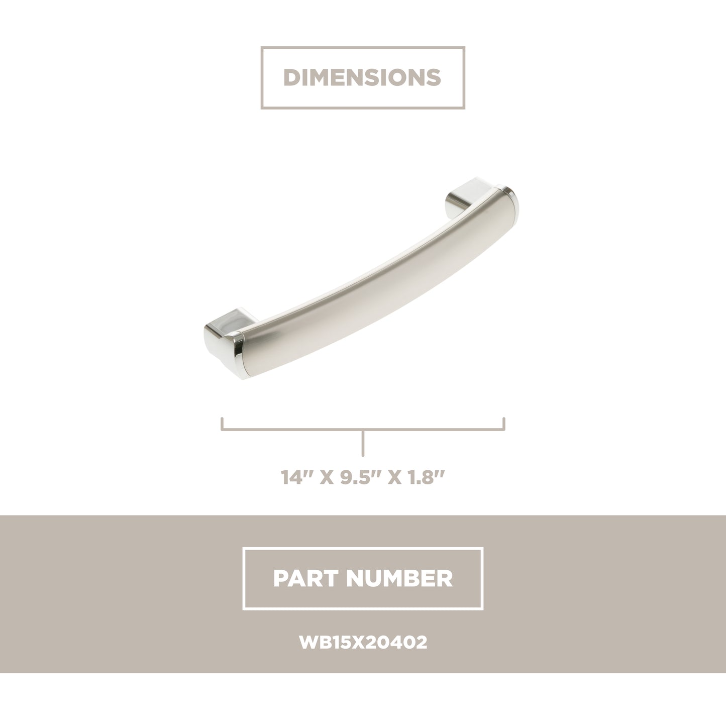 GE Appliances WB15X20402 Microwave Door Handle (Stainless)