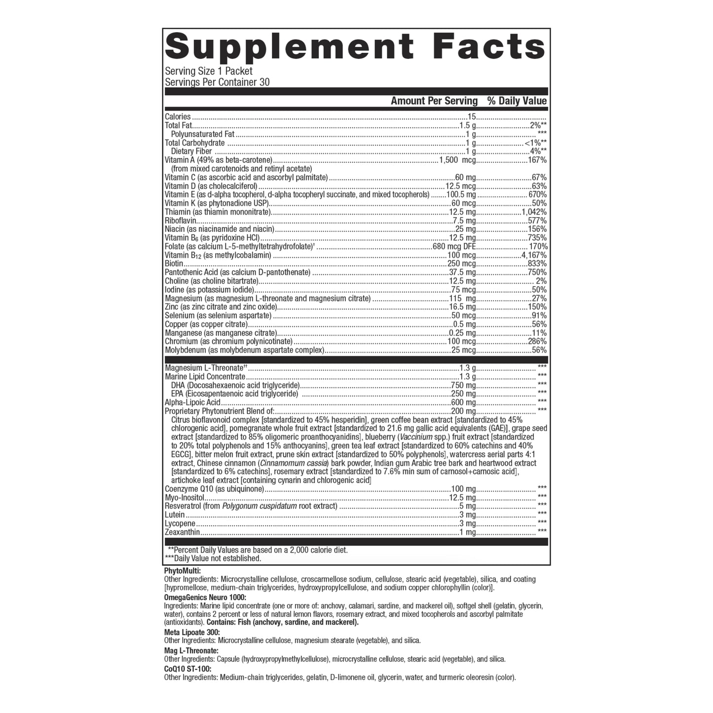 Metagenics Wellness Essentials Brain Health ‚Äì Comprehensive Support for Cognitive Function and Brain Health* ‚Äì 30 Daily Packets
