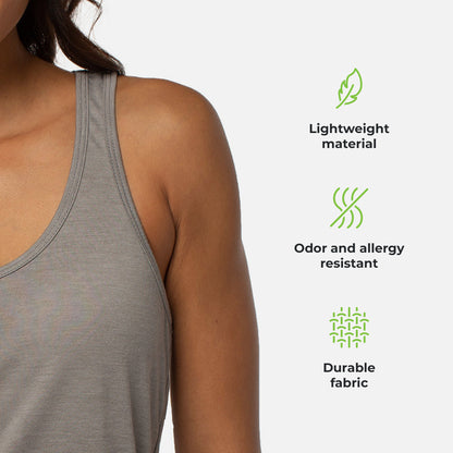 Cariloha Bamboo Racer Tank - Soft Basic Tank Top for Women - Small - Gray
