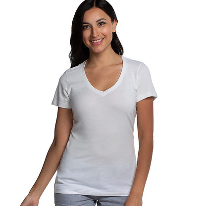 Cariloha Women's Bamboo V-Neck T-Shirt X-Large White