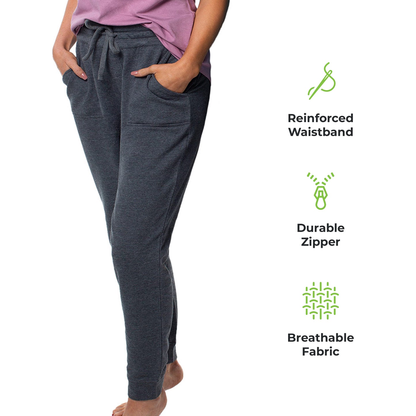 Cariloha Women's Bamboo Jogger - Moisture Wicking Athletic Sweatpants for Yoga, Running, or The Gym - X-Small - Carbon Heather