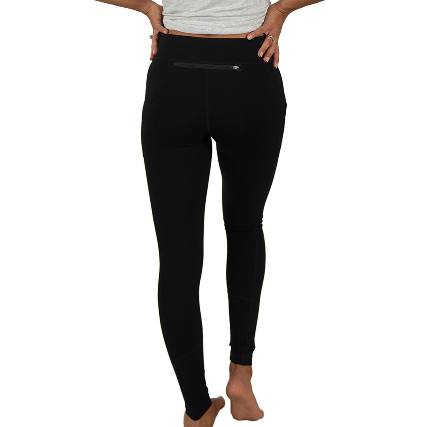 Cariloha Bamboo Pieced Athletic Legging - Soft Workout Leggings for Women with Pocket - Large - Black