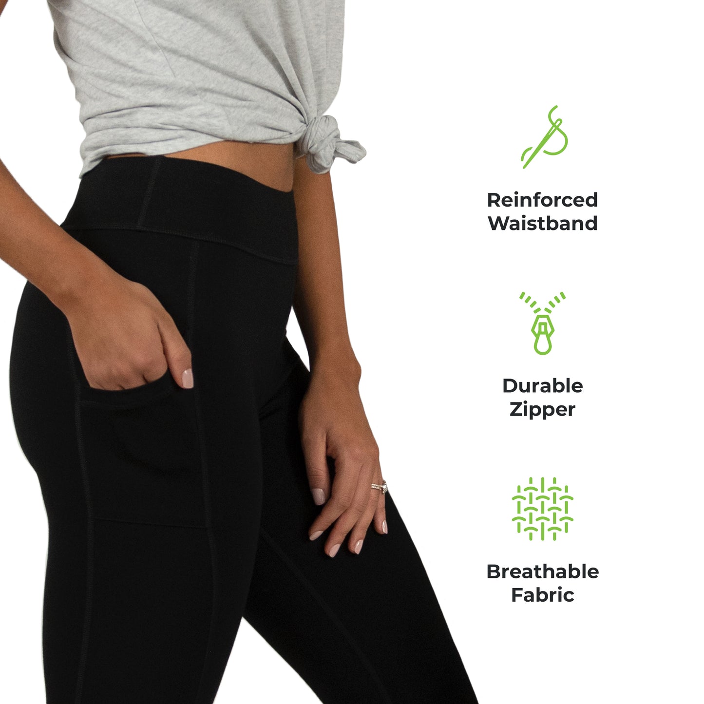 Cariloha Bamboo Pieced Athletic Legging - Soft Workout Leggings for Women with Pocket - X-Large - Black