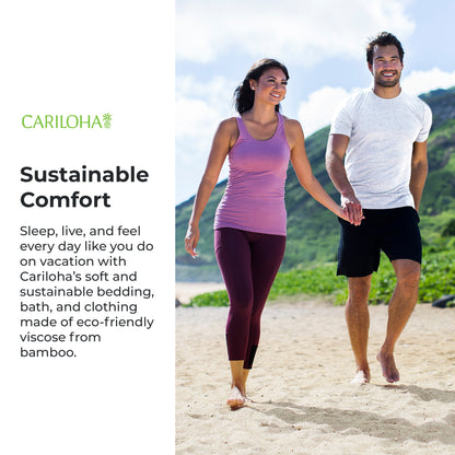 Cariloha Bamboo Pieced Athletic Legging - Soft Workout Leggings for Women with Pocket - X-Large - Black