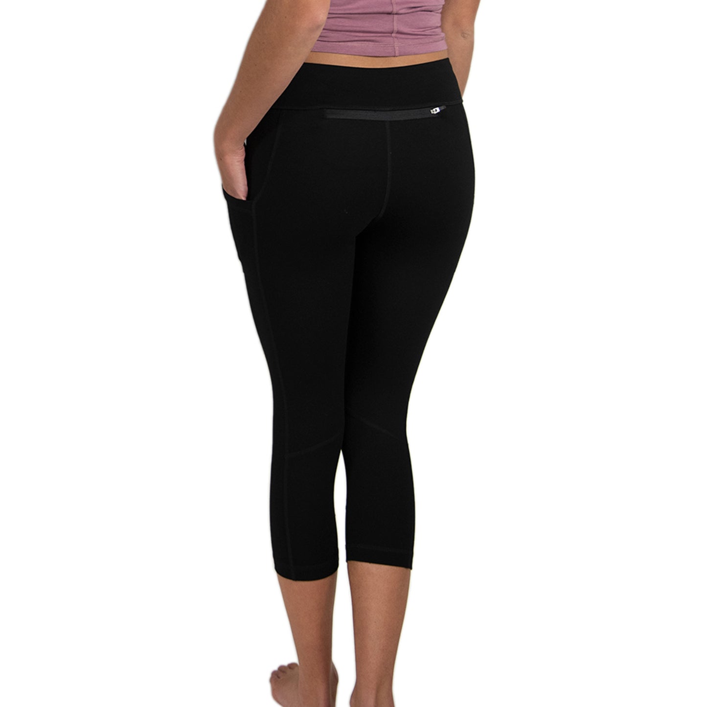 Cariloha Bamboo Pieced Athletic Cropped Legging - Soft Workout Leggings for Women with Pockets - Small - Black