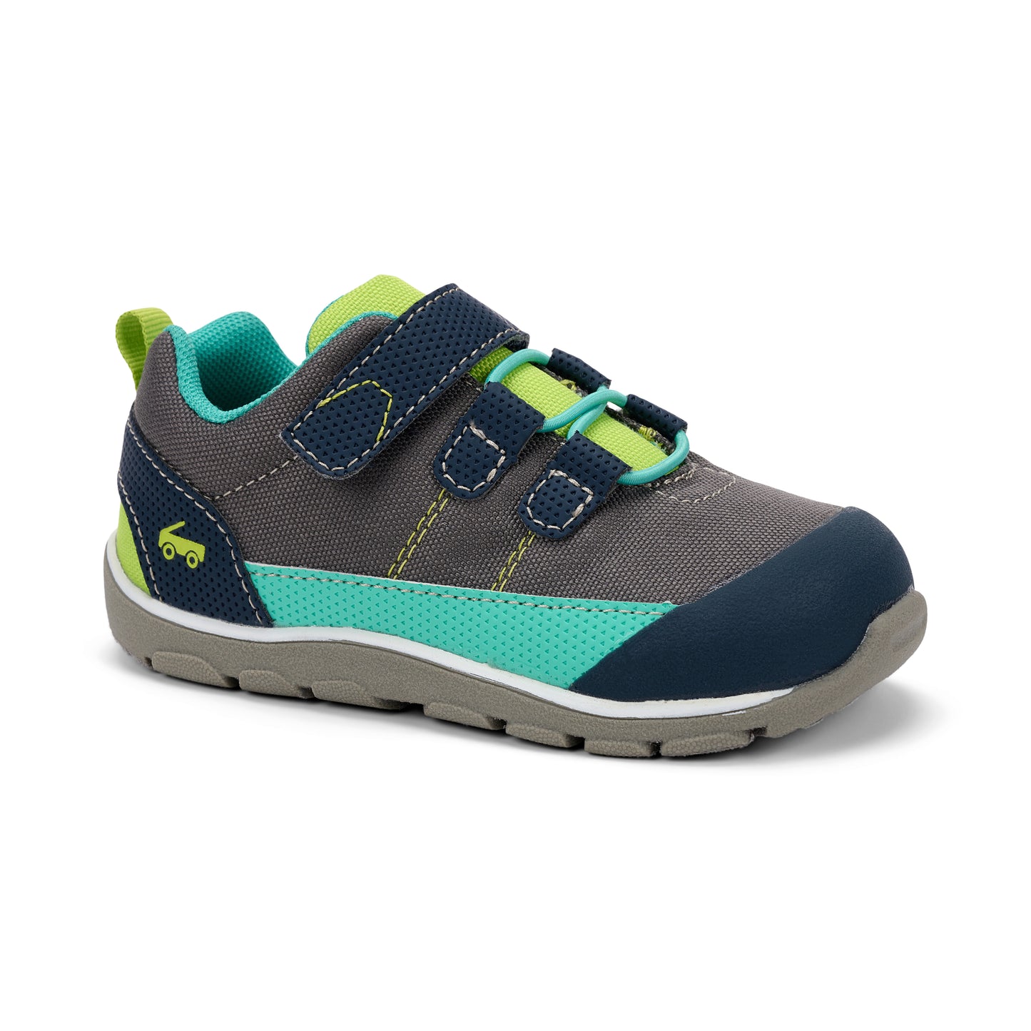 See Kai Run - Tanner Sneaker for Little Kids, Gray Jersey/Lime, Little Kid 1.5Y
