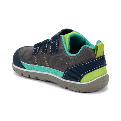 See Kai Run - Tanner Sneaker for Little Kids, Gray Jersey/Lime, Little Kid 11.5