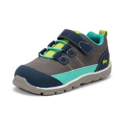 See Kai Run - Tanner Sneaker for Little Kids, Gray Jersey/Lime, Little Kid 12.5