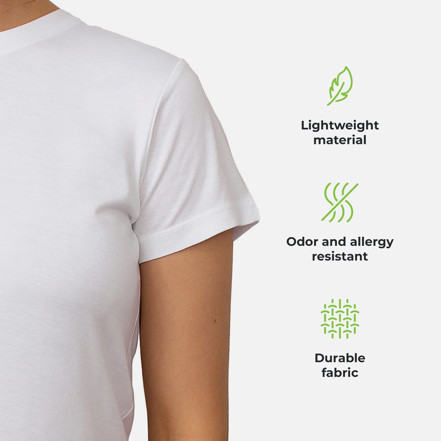 Cariloha Women's Bamboo Crew Tee - Plain, Soft Moisture Wicking T Shirt - Medium - White