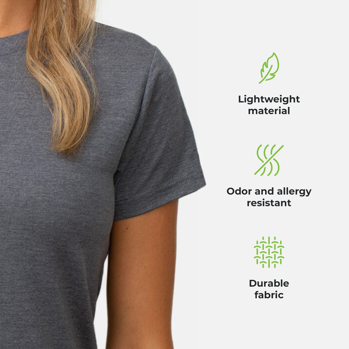 Cariloha Women's Bamboo Crew Tee - Plain, Soft Moisture Wicking T Shirt - Medium - Navy Heather