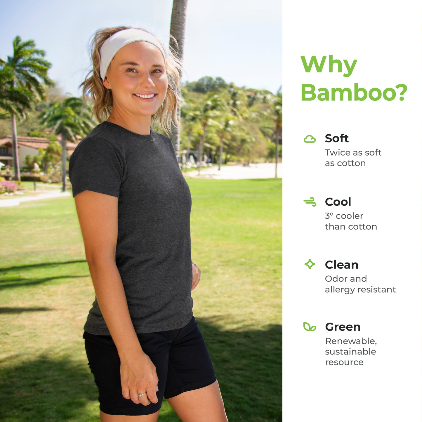 Cariloha Women's Bamboo Crew Tee - Plain, Soft Moisture Wicking T Shirt - X-Large - Tropical Teal Heather